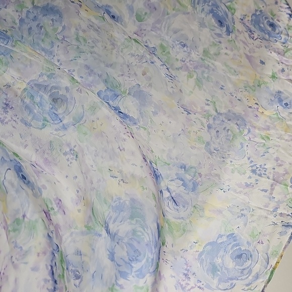 Vintage Y2K Floral Sheer Blouse with Ruffle Detail Long Sleeve. Sz Large - Picture 5 of 9